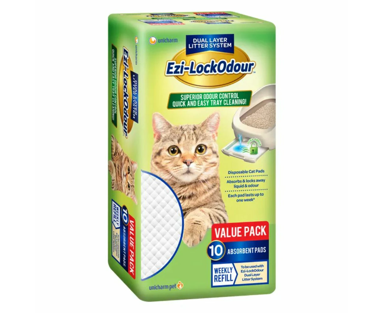 Ezi-LockOdour Cat Litter System Absorbant Cat Pads 10 Pack