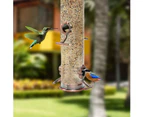 Bird Feeder for Outside, Finch Feeder w/4 Feeding Ports, Stainless Steel Hanging Wild Bird Feeders for Outdoor Decoration Attracting Birds(1PC)