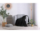 Dreamaker 500Gsm Faux Fur Heated Throw Charcoal 160x120cm