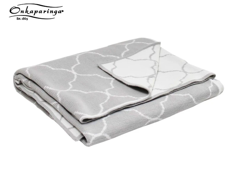 Onkaparinga 100x80cm Organic Cotton Reversible Baby Blanket - Grey/White