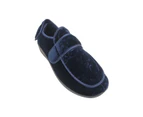 Grosby Olive Ladies Slippers Multi Adjustable Soft Velour Upper Comfy - Navy