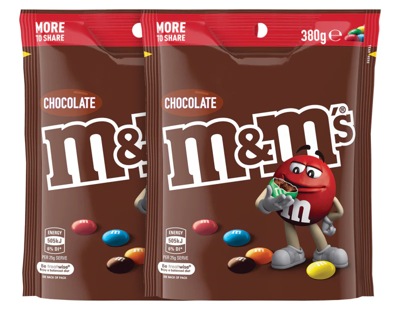2 x M&M's Milk Chocolate Pack 380g