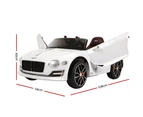 Kids Electric Ride On Car Bentley Licensed EXP12 Toy Cars Remote 12V White