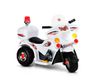 Rigo Kids Electric Ride On Police Motorcycle Motorbike 6V Battery White