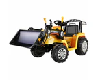 Rigo Kids Electric Ride On Car Bulldozer Digger Loader Remote 6V Yellow