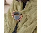 Flannel Blanket Soft Warm Throw Blanket Green - M