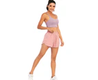OHPA Women's Athletic Shorts High Waisted Running Shorts Pocket Sporty Shorts Gym Elastic Workout Shorts Pink