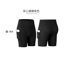 OHPA Yoga Shorts for Women Workout Gym Shorts Tummy Control Running Shorts with Side Pockets Black