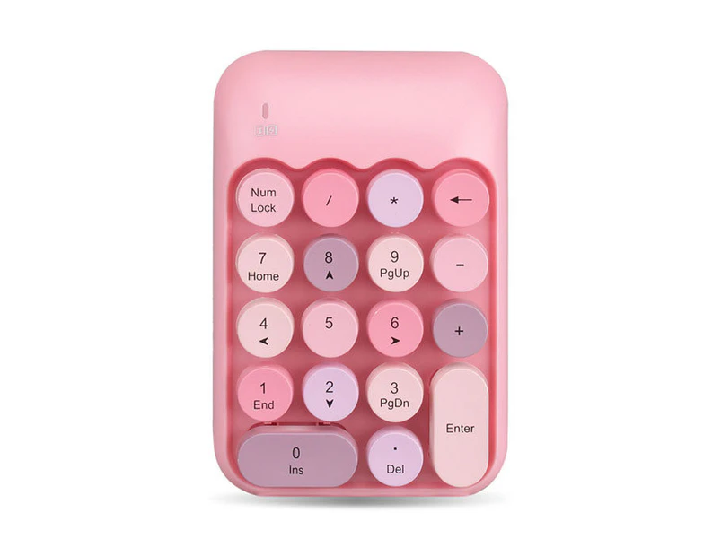 Marge Plus Wireless Number Keyboard 18 Keys for Laptop Desktop-Pink1