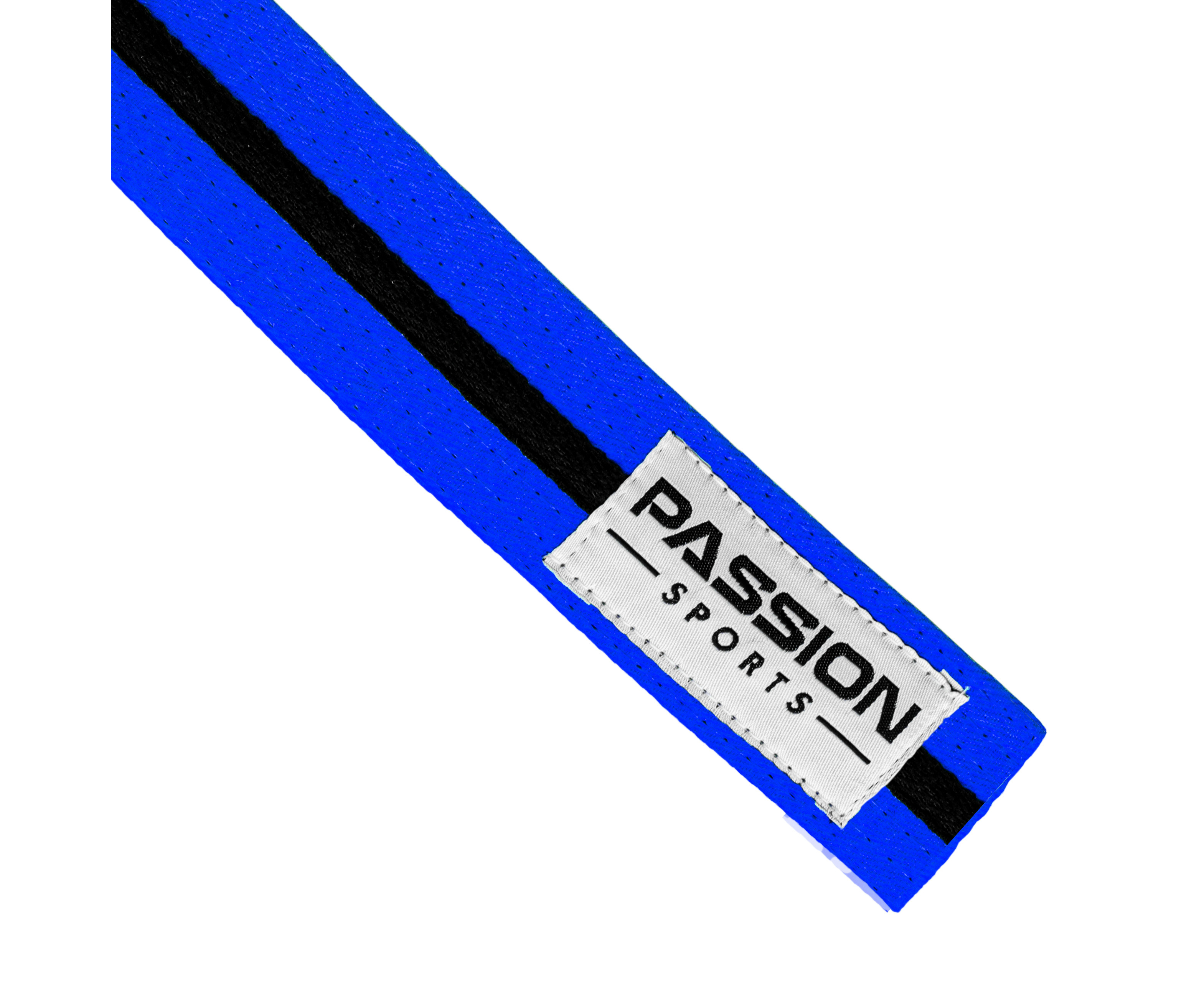 Passion Sports Premium Blue Belt with Black Stripe Martial Arts ...