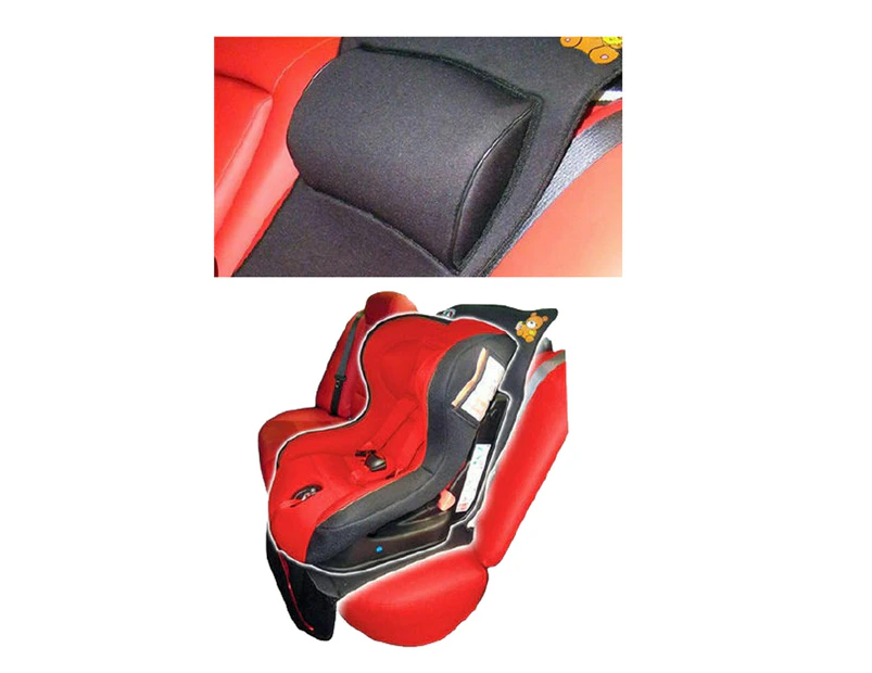 Autotecnica Seat Protector for Baby Capsule Booster Seat with Pockets - 2 in 1 - Black