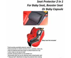 Autotecnica Seat Protector for Baby Capsule Booster Seat with Pockets - 2 in 1 - Black