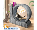Cat Exercise Wheel Toy Scratcher Furniture Running Exerciser Treadmill Scratching Board Post Roller Play Gym Sports Equipment with Carpet Runway