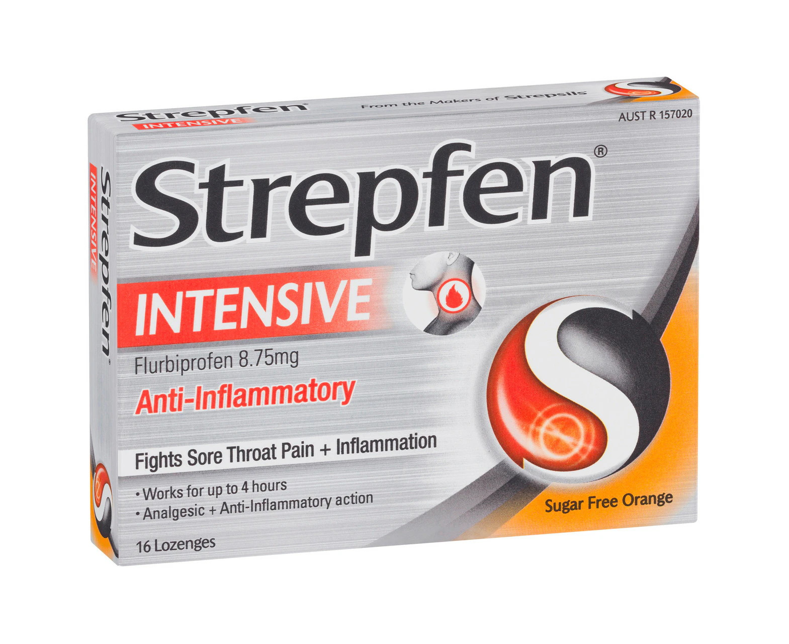 Strepfen Intensive Sugar Free Orange 16 Lozenges