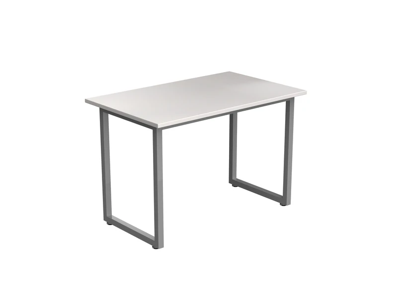 Desky Fixed Office Side Table - White / Grey