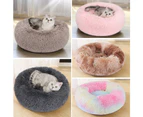 Cat Beds for Indoor Cats,Small Melium Large Dogs, Washable-Round Pet Bed for Puppy and Kitten-light grey60CM