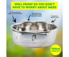 2Pcs 700ml Parrot Pet Stainless Steel Food Water Bowl Bird Feeder Crate Cage