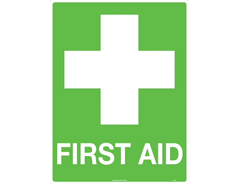 First Aid Safety Sign 600x450mm Poly