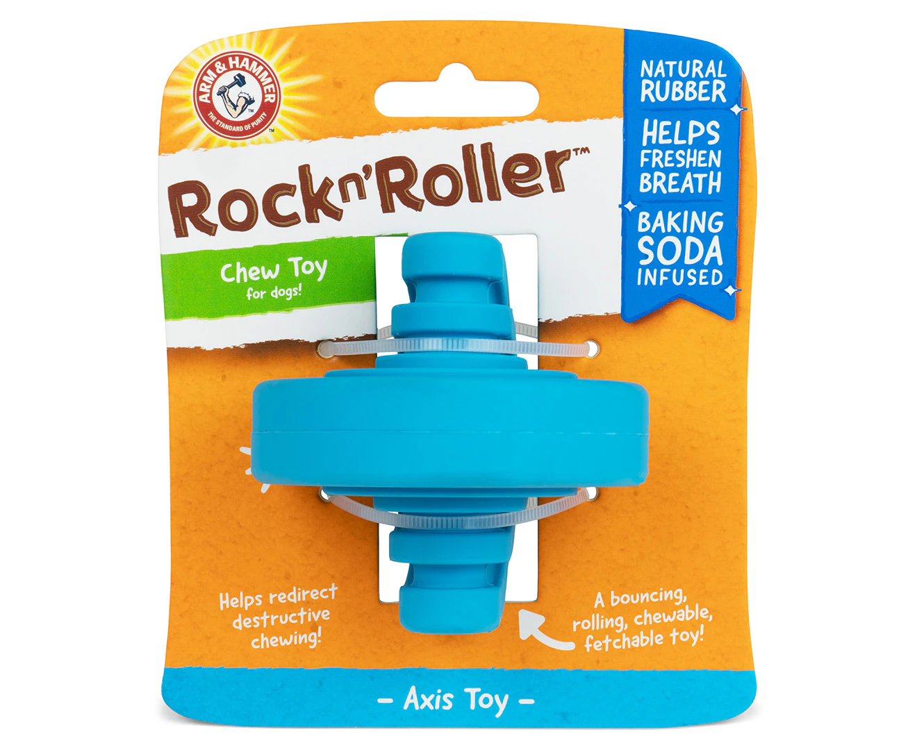 Arm & Hammer Rock N' Roller Axis Chew Dog Toy