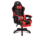 ALFORDSON Gaming Chair 2-Point Massage Lumbar Pillow Xavier Black & Red