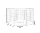 40''Metal 8 Panel Folding Garden Fence Outdoor Patio Animal Barrier Plant Edging - White