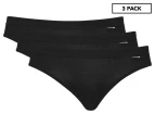 Underworks Women's Bikini Briefs 3-Pack - Black