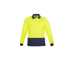 Syzmik Unisex Hi Vis Basic Spliced Polo Long Sleeve - Yellow/Charcoal