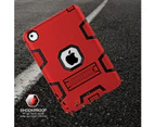 Three Layer Shockproof Armor Defender Protective Case Cover for  iPad mini 4-Red