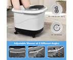 Costway Electric Footbath Tub Heated Foot Spa Massager w/Adjustable Shower/LED Dispaly/Timer, Grey