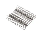 60pcs Stainless Steel Clothes Pegs Windproof Sealing Clamp