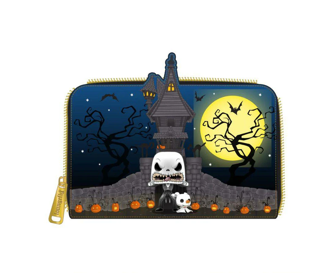 Loungefly The Nightmare Before Christmas Pop! Jack Skellington House Faux Leather Zip Wallet