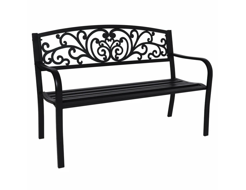 Wallaroo Steel Outdoor Garden Bench - Floral