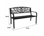 Wallaroo Steel Outdoor Garden Bench - Floral