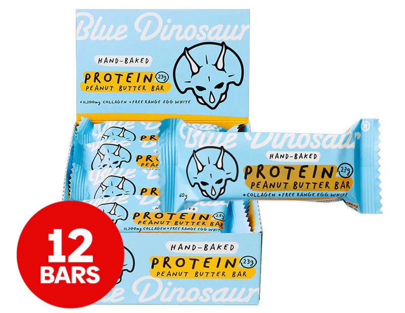 12 x Blue Dinosaur Protein Bars Peanut Butter 60g