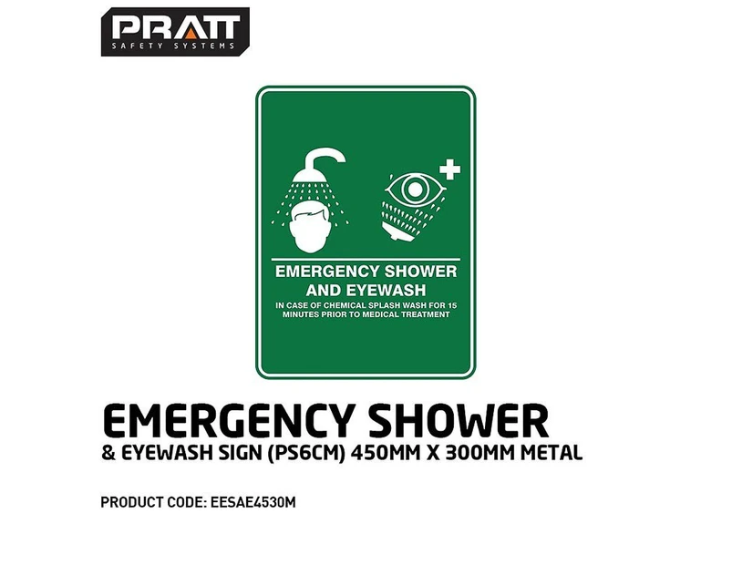 Emergency Shower & Eyewash Sign (PS6M) 600mm x 450mm Metal