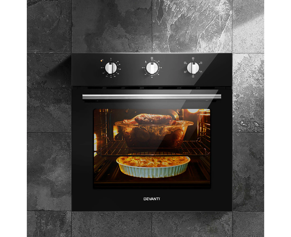 Devanti 60cm Electric Built In Wall Oven Stainless Steel