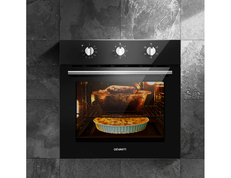 Devanti 60cm Electric Built In Wall Oven Stainless Steel