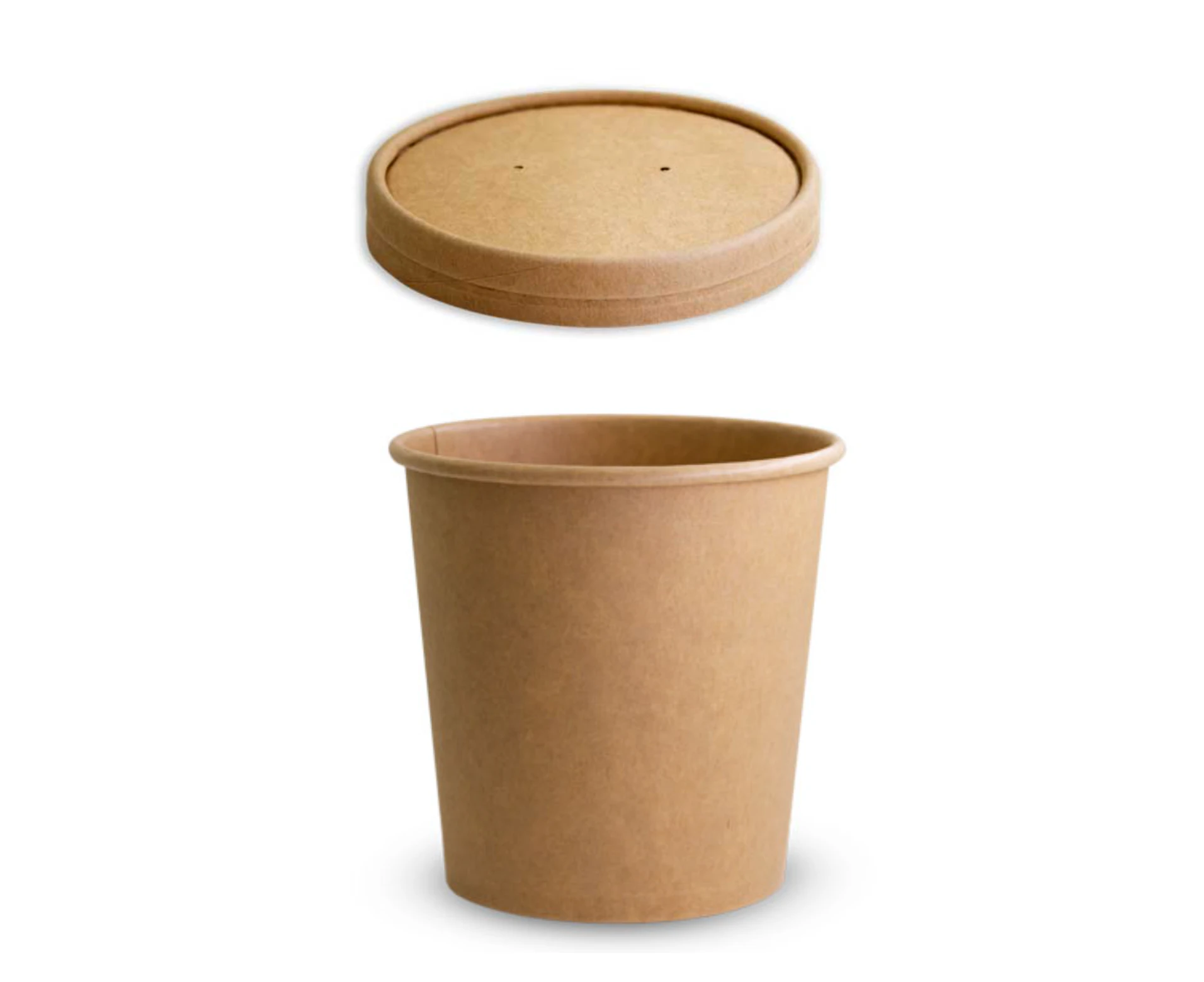 50 X Brown Kraft Paper Food Containers And Lids - Medium 26Oz