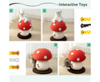 Miserwe Mushroom Cat Scratching Post with Hanging Interactive Toys for Kitty