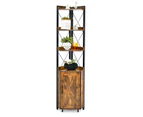 Giantex 6-Tier Tall Corner Storage Cabinet Linen Tower Shelf Floor Storage Organiser Kitchen Bathroom Brown