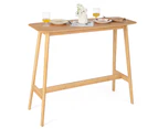Giantex 120cm Bamboo Bar Table High Top Rectangular Table Dining Table Kitchen Natural
