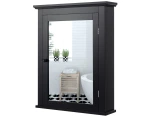 Giantex Bathroom Wall Mounted Mirror Cabinet Medicine Cabinet w/Adjustable Shelf Hallway Storage Organiser Black