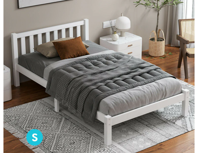 ALFORDSON Bed Frame Wooden Timber Single Size Mattress Base Platform Fenella