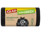 2 x Glad to be Green Small 17L Recycled Kitchen Tidy Bags 34 Pack