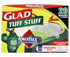 Glad Extra Wide 56L Tuff Stuff Drawstring Garbage Bags 20 Pack