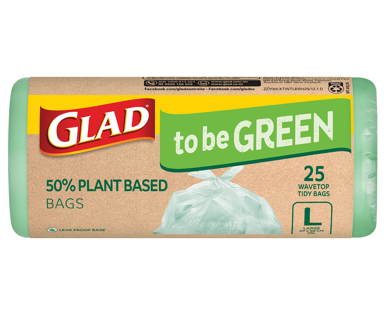 Glad to be Green® Recycled Kitchen Tidy Bags Large 22pk, Glad Australia