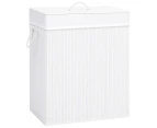 vidaXL Bamboo Laundry Basket with Single Section White 83 L