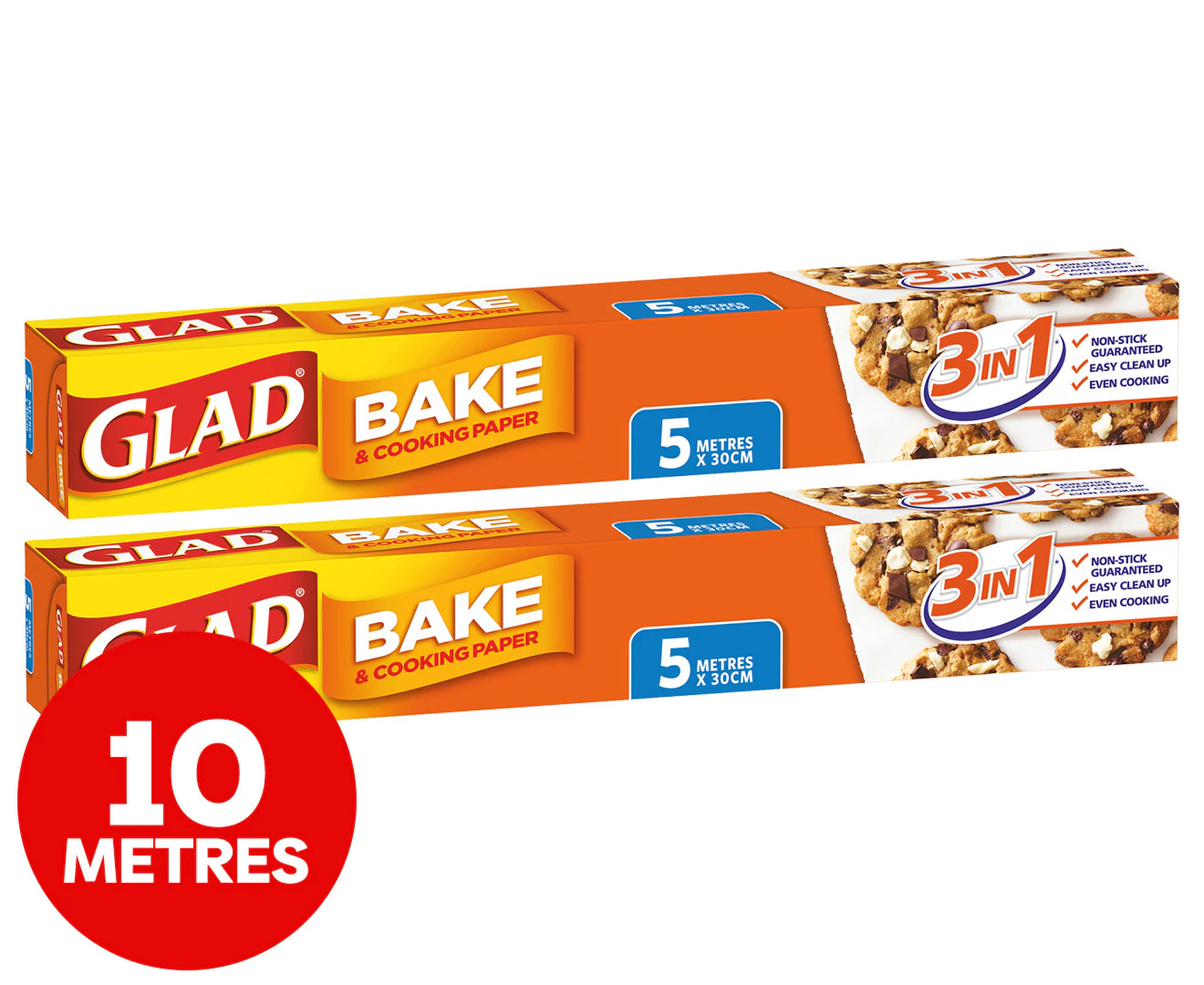 2 x Glad 5m Bake & Cooking Paper