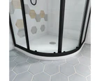 ELEGANT Corner Shower Enclosure,Black Quadrant Bath Screen,Sliding Door,6mm Tempered Glass,Nanocoating Easy to Clean,1000x1000mm