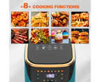 Advwin Air Fryer, 8L Digital XXL Oil-Less Air Fryer, 8 Presets Healthy Electric Cooker LED Touch Digita Screen Kitchen Oven | Nonstick Green Air Fryer